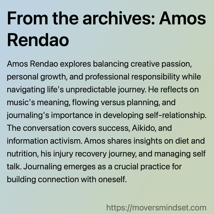 From the archives: Amos Rendao
