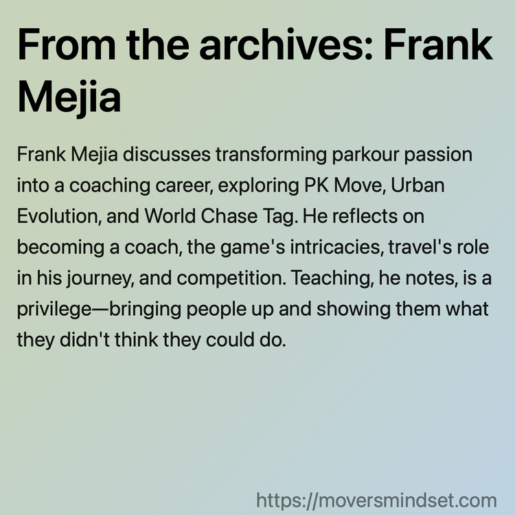 From the archives: Frank Mejia