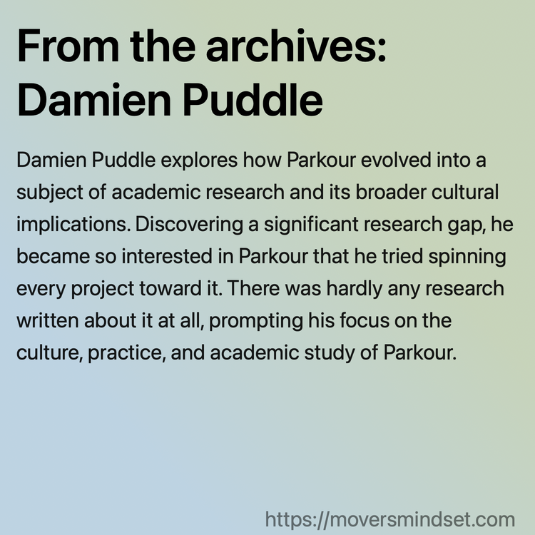 From the archives: Damien Puddle