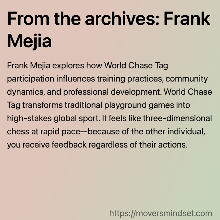 From the archives: Frank Mejia