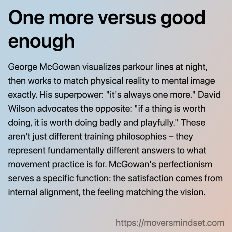 One more versus good enough