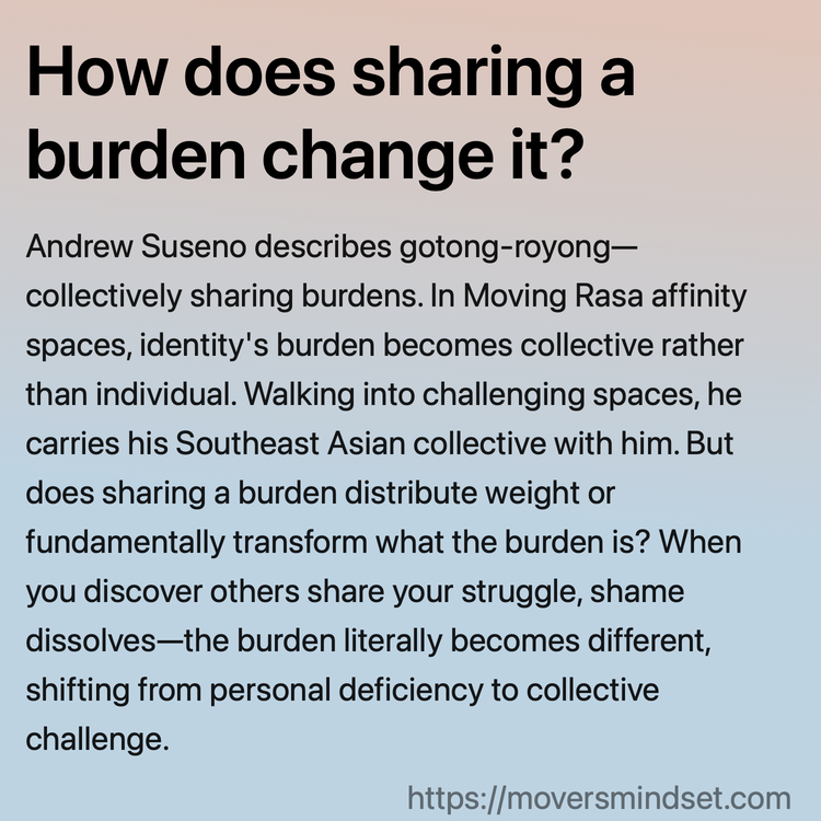 How does sharing a burden change it?