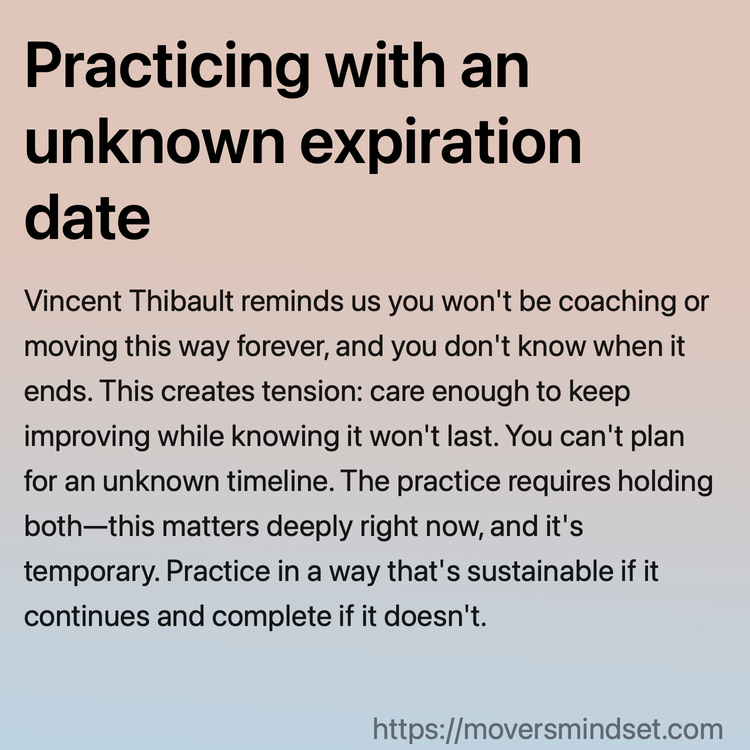 Practicing with an unknown expiration date