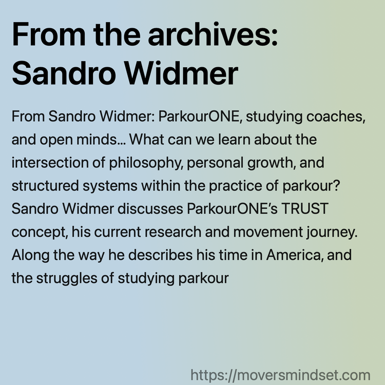 From the archives: Sandro Widmer