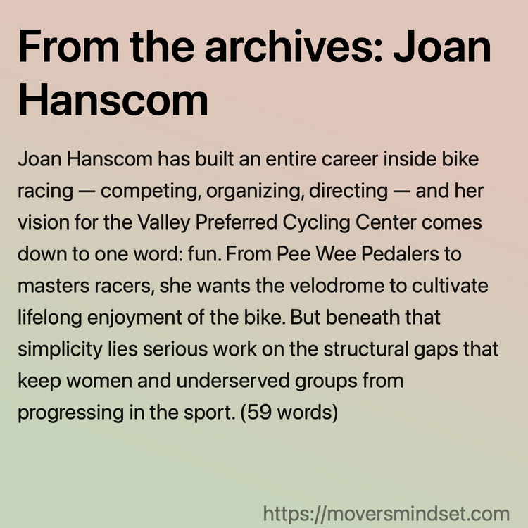 From the archives: Joan Hanscom