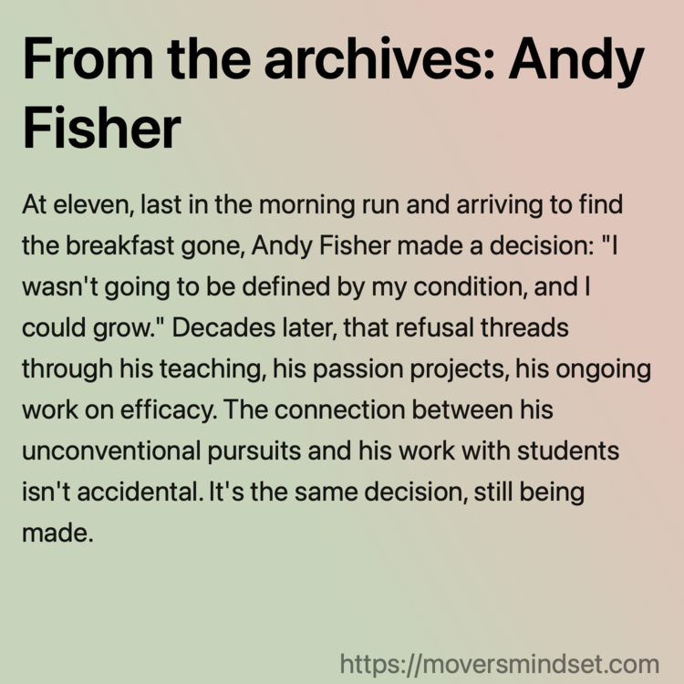 From the archives: Andy Fisher