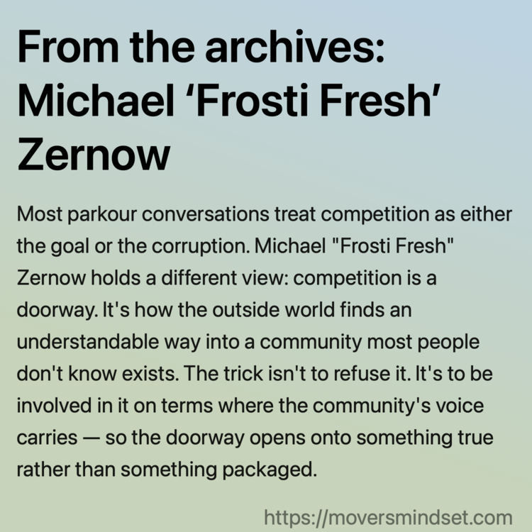 From the archives: Michael ‘Frosti Fresh’ Zernow