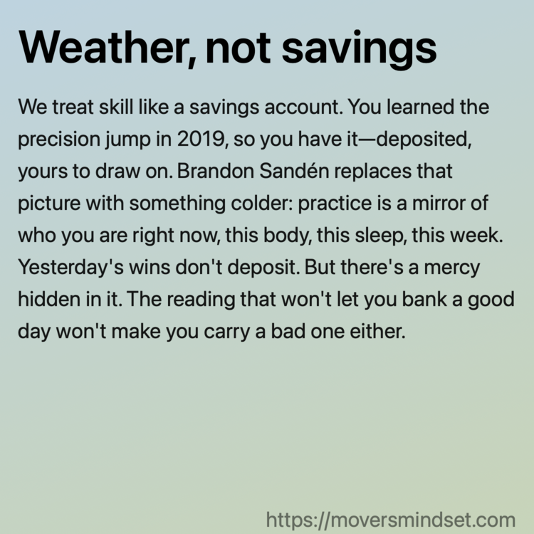 Weather, not savings